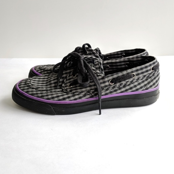 Sperry Shoes - Black & Gray / Purple Checkered Sperry's
